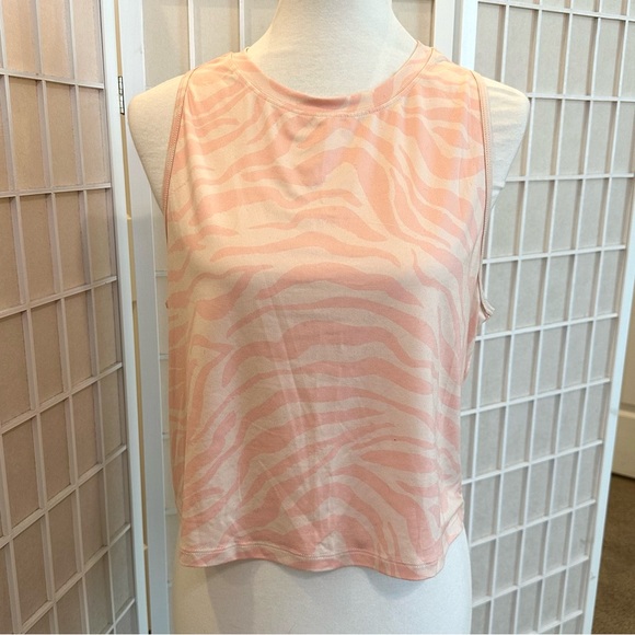 Fabletics Peachy Pink Zebra Print Sleeveless Top - Picture 1 of 4